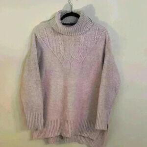 Maurices Soft Knit Oversized Tunic Turtleneck Sweater Pink Size M
